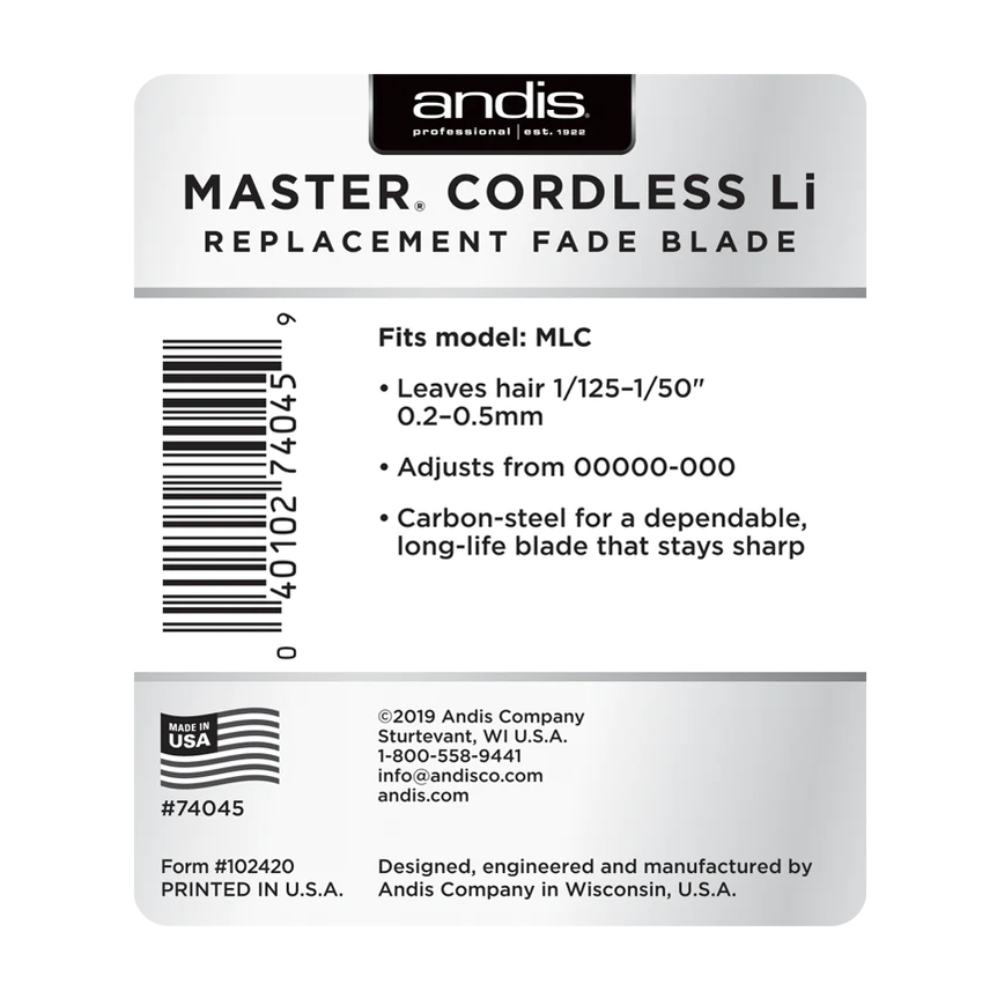 Andis Master Cordless Li Replacement fade Blade