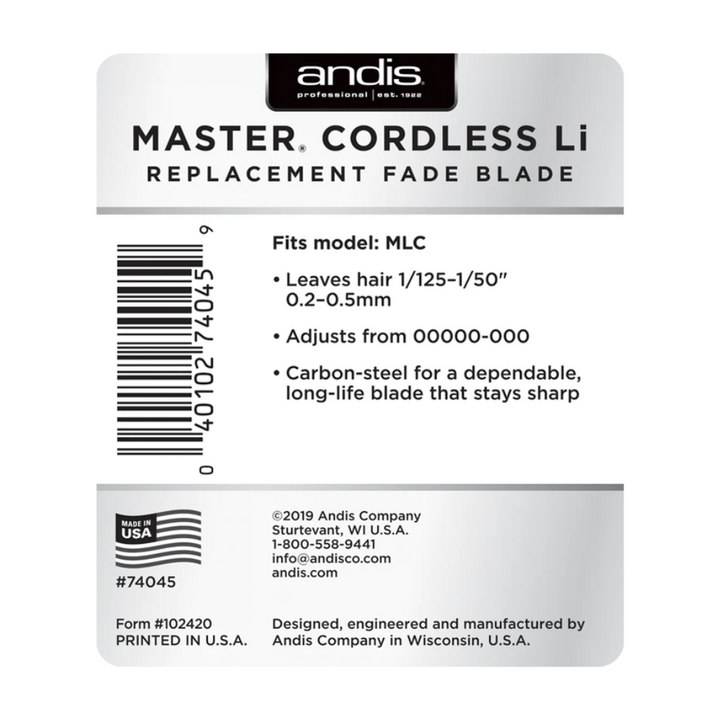 Andis Master Cordless Li Replacement fade Blade