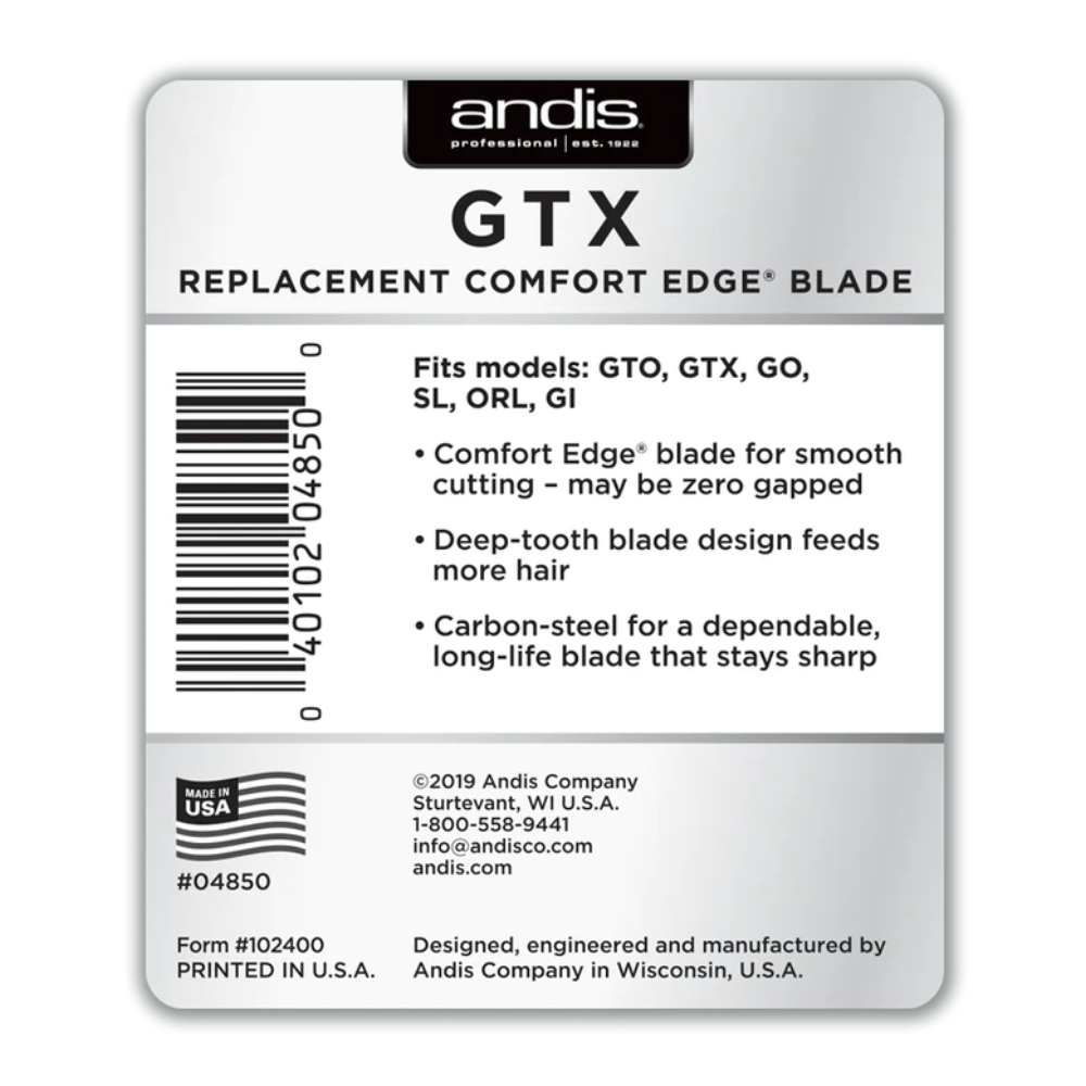 Andis GTX Deep Tooth T-Outliner Carbon Steel Replacement Blade