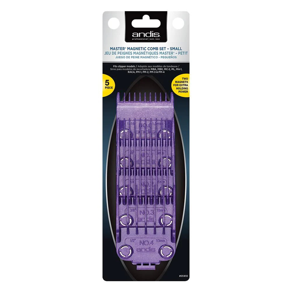 Andis Single Magnetic 5-Piece Comb Set- Sizes 0, 1, 2, 3, 4