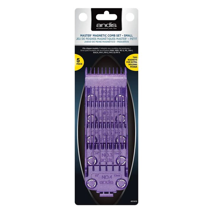 Andis Single Magnetic 5-Piece Comb Set- Sizes 0, 1, 2, 3, 4