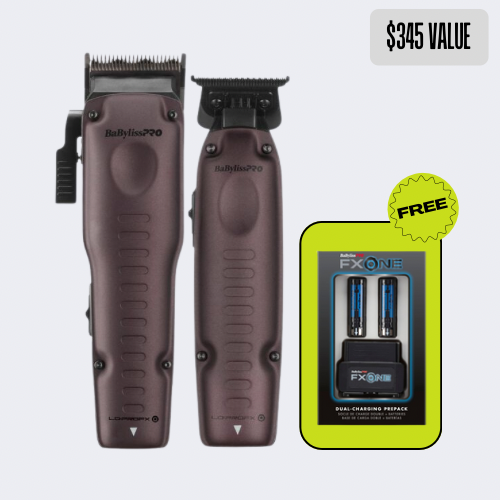 BaBylissPRO FXONE LoPROFX Nightfall Clipper & Trimmer Bundle + FREE FXONE Battery Kit
