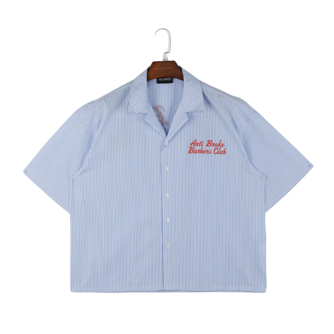 Pinstripe Hair Mechanic Smock - Blue