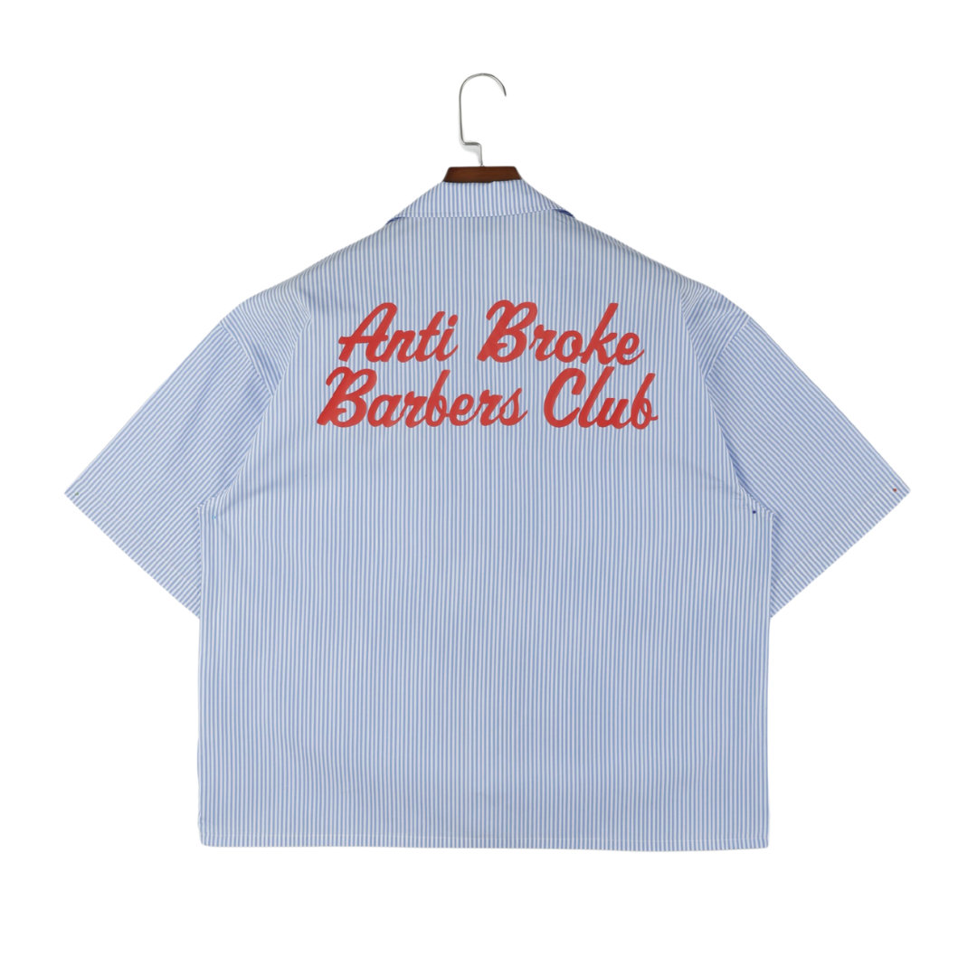 Pinstripe Hair Mechanic Smock - Blue