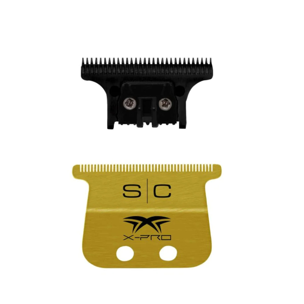 Cuchilla de repuesto para recortadora de dientes anchos X-Pro de titanio dorado fijo de StyleCraft con DLC de diamante negro The One Cutter Set