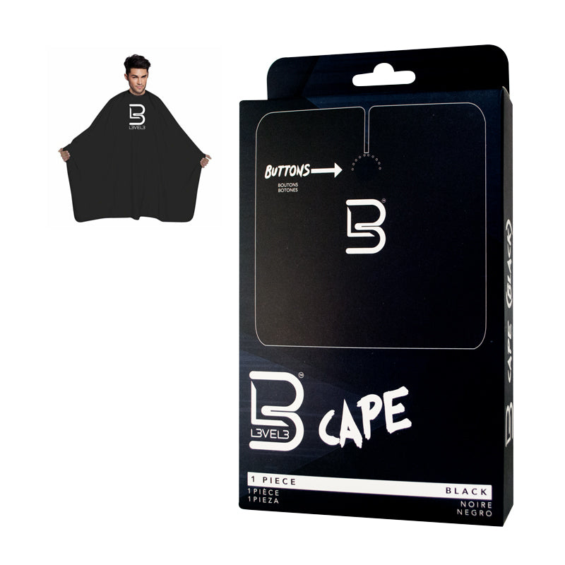 L3VEL3 CAPE WITH BUTTONS BLACK