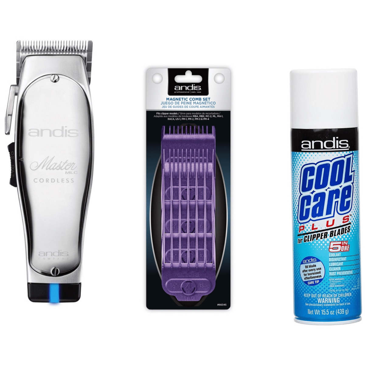 Andis Cordless Master Combo (with comb attachments and cool care