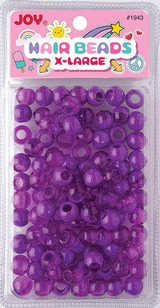 Joy Round Hair Beads X-Large, 100 Count, Two Tone Vivid Purple