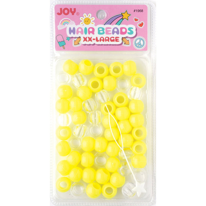 Joy Round Hair Beads XX-Large, 60 Count, Yellow
