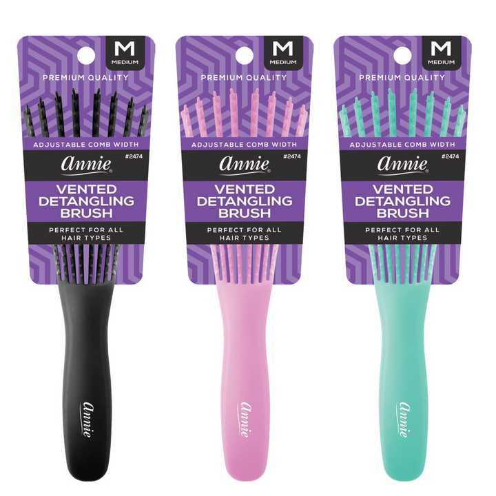 Annie Vented Detangler Brush Medium, 1 Count, Assorted Colors