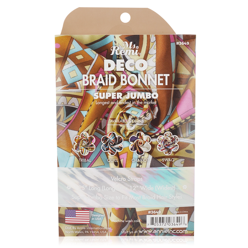 Ms. Remi Deco Silky Satin Braid Bonnet Super Jumbo, 1 Count, Assorted Patterns