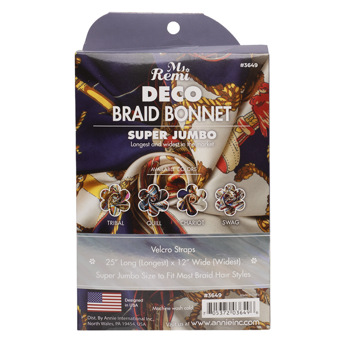 Ms. Remi Deco Silky Satin Braid Bonnet Super Jumbo, 1 Count, Assorted Patterns