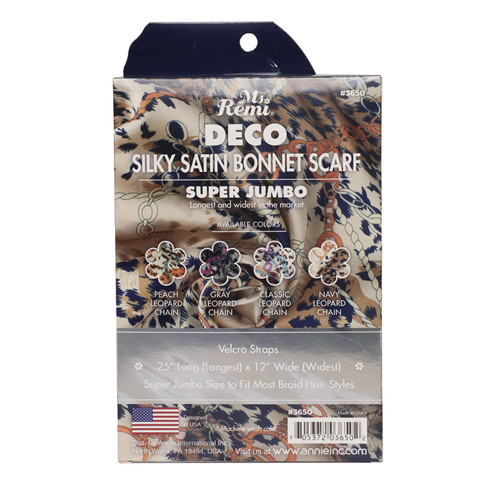 Ms. Remi Deco Silky Satin Braid Bonnet Ultra Jumbo, 1 Count, Assorted Patterns