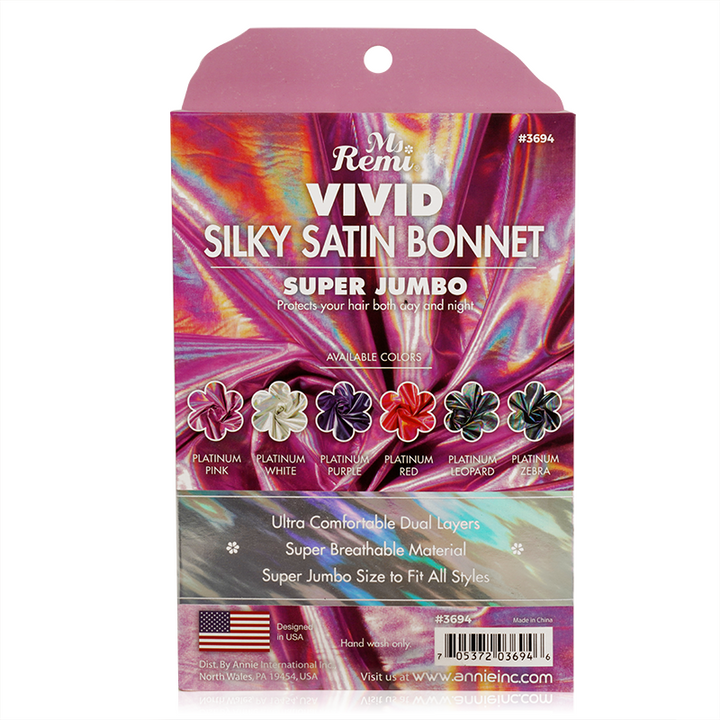 Ms. Remi Vivid Silky Satin Bonnet X-Jumbo, 1 Count, Assorted Color