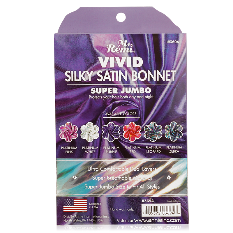 Ms. Remi Vivid Silky Satin Bonnet X-Jumbo, 1 Count, Assorted Color