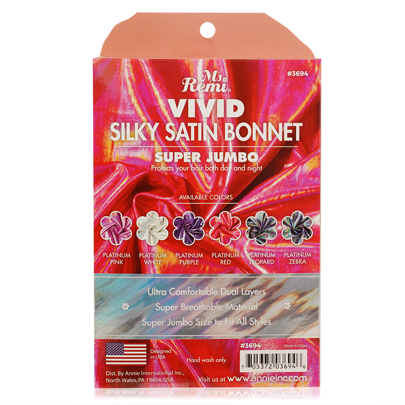 Ms. Remi Vivid Silky Satin Bonnet X-Jumbo, 1 Count, Assorted Color