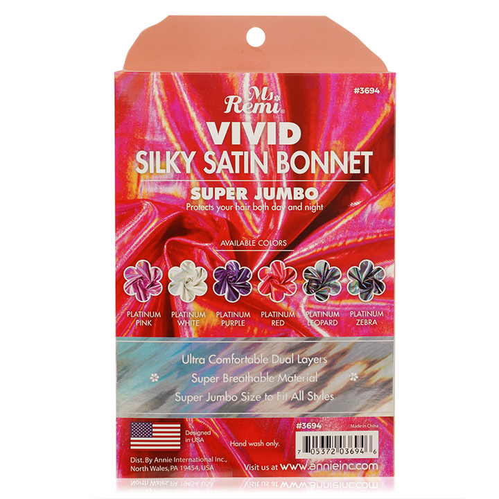 Ms. Remi Vivid Silky Satin Bonnet X-Jumbo, 1 Count, Assorted Color
