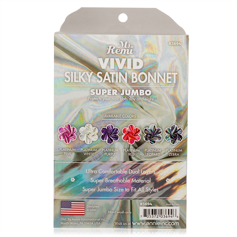 Ms. Remi Vivid Silky Satin Bonnet X-Jumbo, 1 Count, Assorted Color