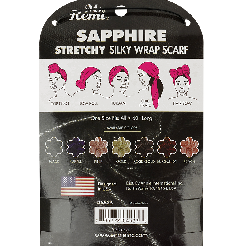 Ms. Remi Sapphire Silky Wrap Scarf 60 Inch, 1 Count, Assorted Colors
