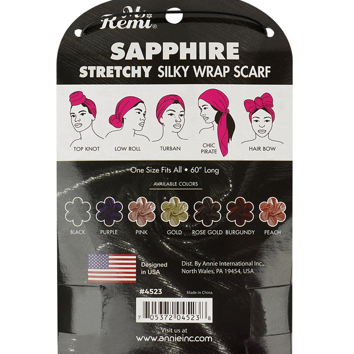 Ms. Remi Sapphire Silky Wrap Scarf 60 Inch, 1 Count, Assorted Colors