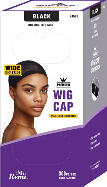 Ms. Remi Wide Band Wig Cap Value Pack, 300 Count, Black