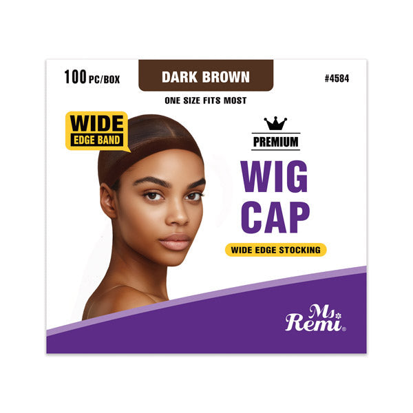Ms. Remi Wide Band Wig Cap Value Pack, 100 Count, Dark Brown