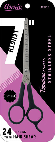 Annie Stainless Steel Thinning Shears 7 Inch, 1 Count, Black