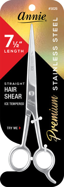 Annie Ice Tempered Stainless Steel Hair Shears 7.5 Inch, 1 Count, Silver