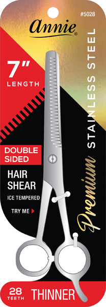Annie Ice Tempered Stainless Steel Hair Thinning Shears 7 Inch, 1 Count, Silver