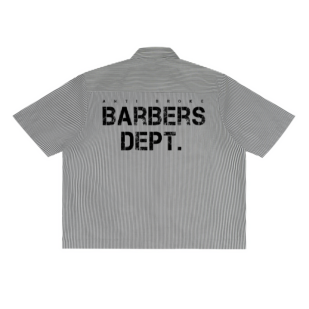 Barbers Dept. Pinstripe Shirt - Black