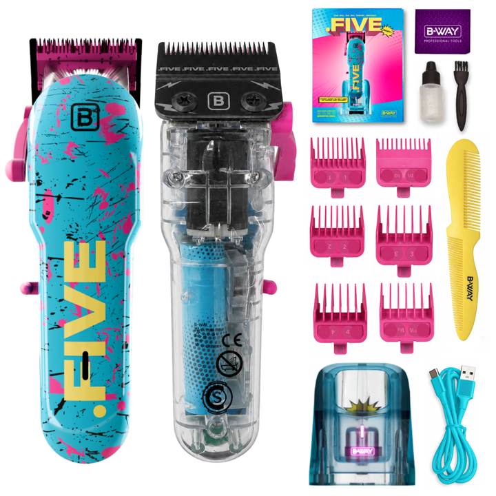 B-WAY NEW FIVE Professional Cordless Clipper – 8,100 RPM