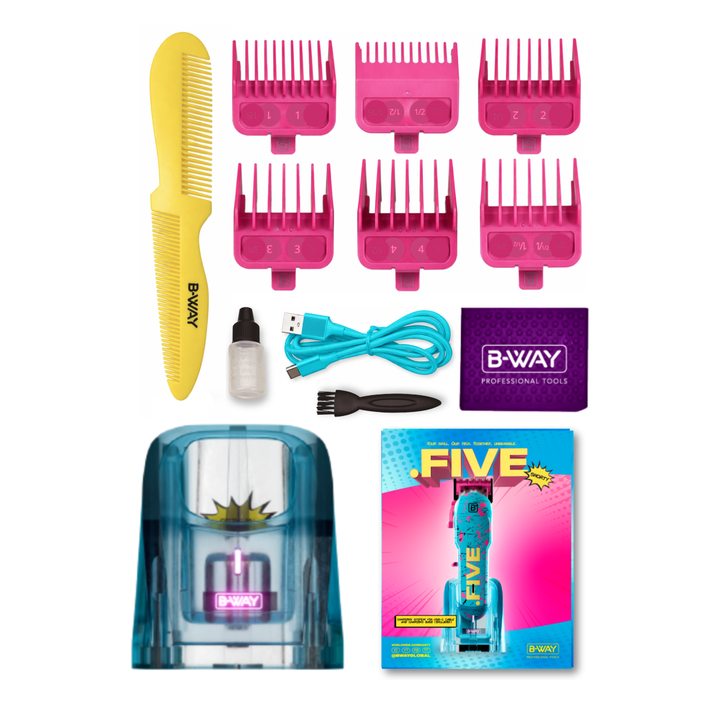 B-WAY NEW FIVE Professional Cordless Clipper – 8,100 RPM