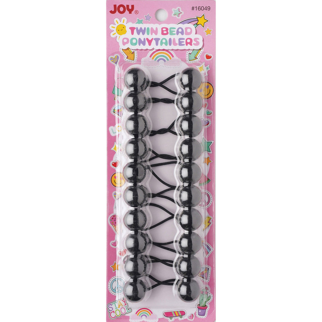 Joy Twin Beads Ponytailers 10Ct Black