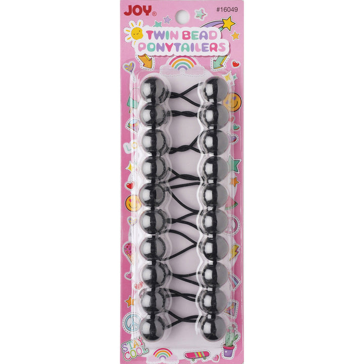 Joy Twin Beads Ponytailers 10Ct Black