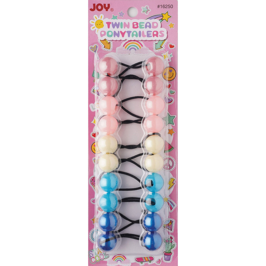Joy Twin Bead Ponytailers 10ct Asst