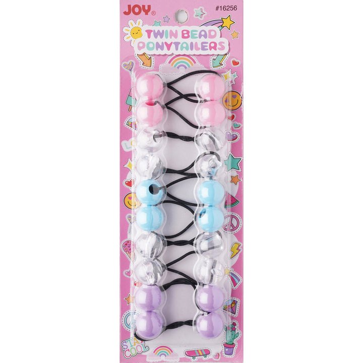 Joy Twin Bead Ponytailers 10ct Asst