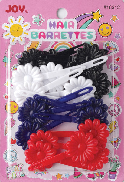 Joy Daisy Hair Barrettes, 10 Count, Assorted Colors