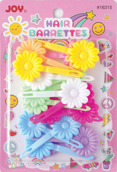 Joy Daisy Hair Barrettes, 10 Count, Assorted Pastel