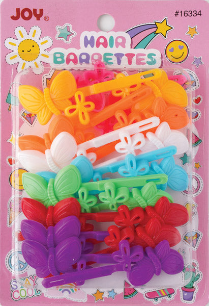 Joy Butterfly Hair Barrettes, 10 Count, Assorted Colors