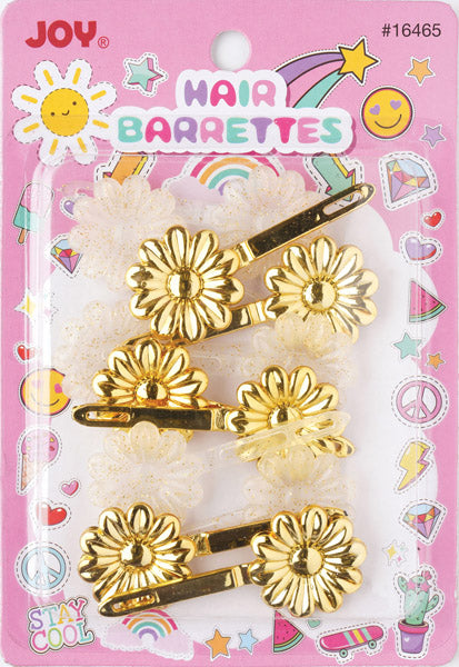 Joy Daisy Barrette 12ct Asst Gold