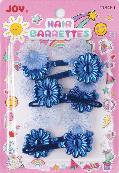 Joy Daisy Barrette 12ct Asst Blue