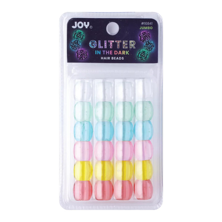 Joy Oval Hair Beads Jumbo Glitter Glow