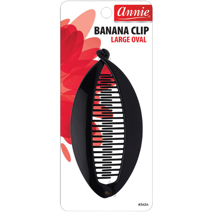 Annie Banana Hair Clip Large Oval 14cm, 1 Count, Black