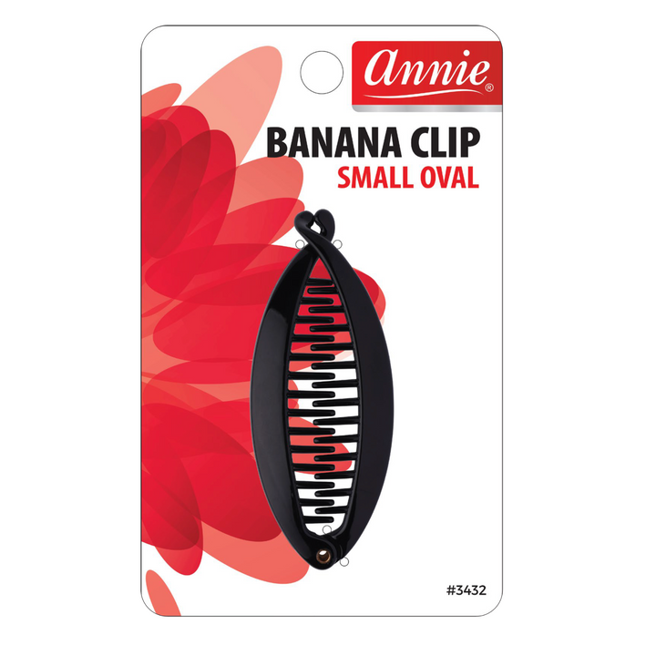 Annie Banana Hair Clip Small Oval 8.6cm, 1 Count, Black