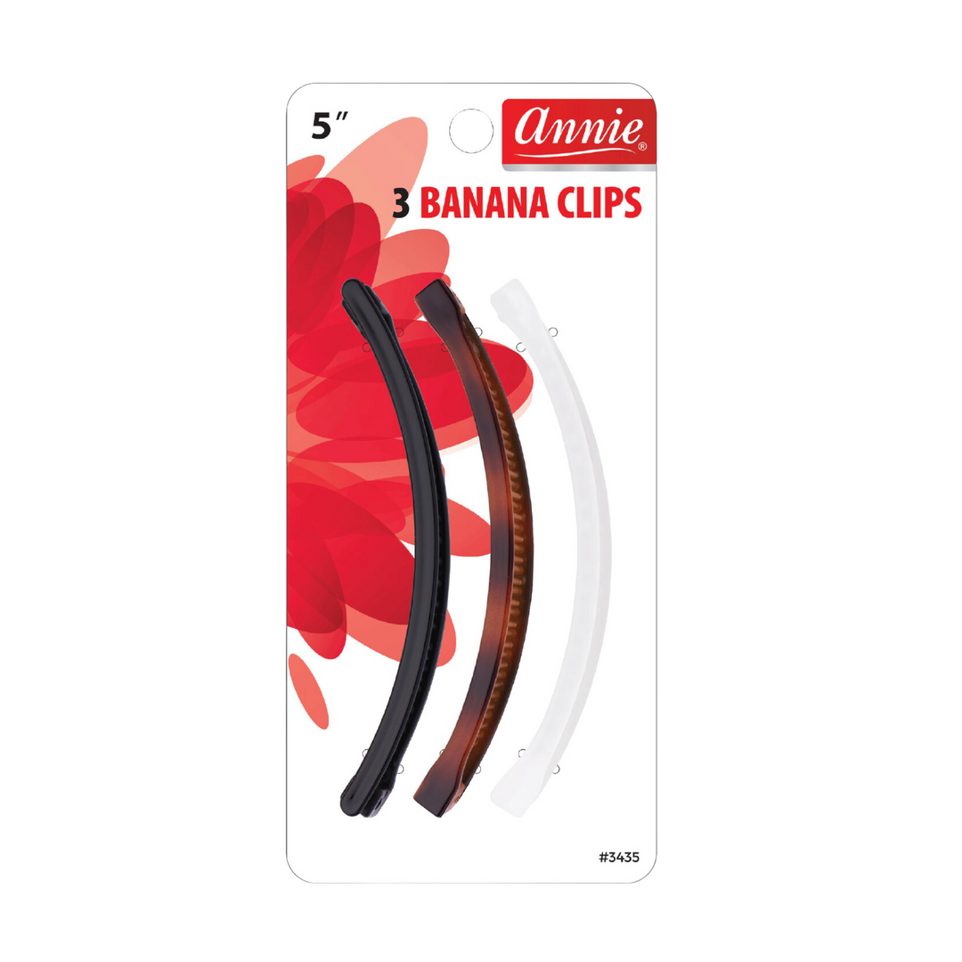 Annie Banana Hair Clip 5 Inch, 3 Count, Assorted Color