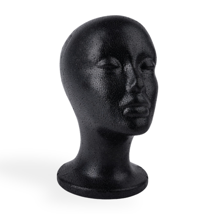 Annie Foam Wig Head Display 21 Inch, 1 Count, Black