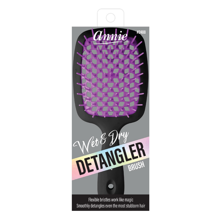Annie Wet & Dry Detangler Brush, 1 Count, Assorted Black