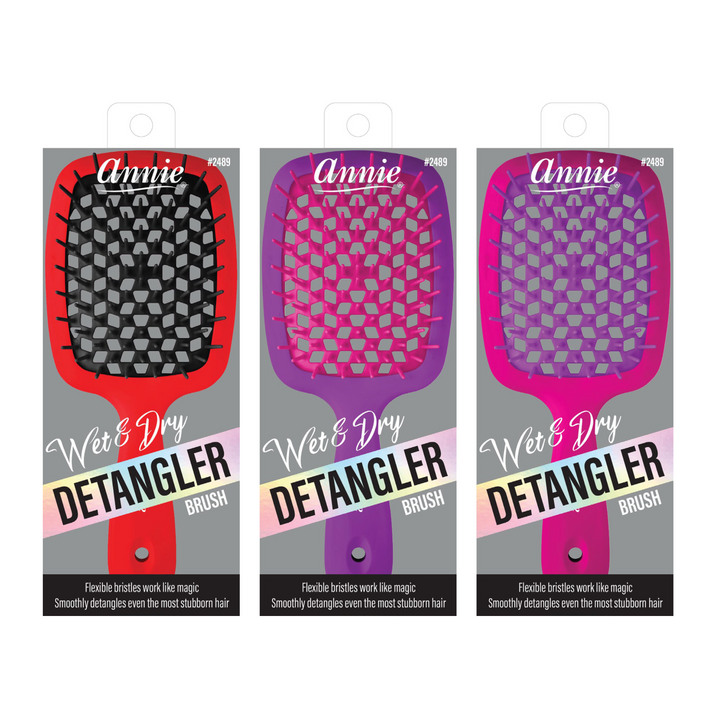 Annie Wet & Dry Detangler Brush, 1 Count, Assorted Colors