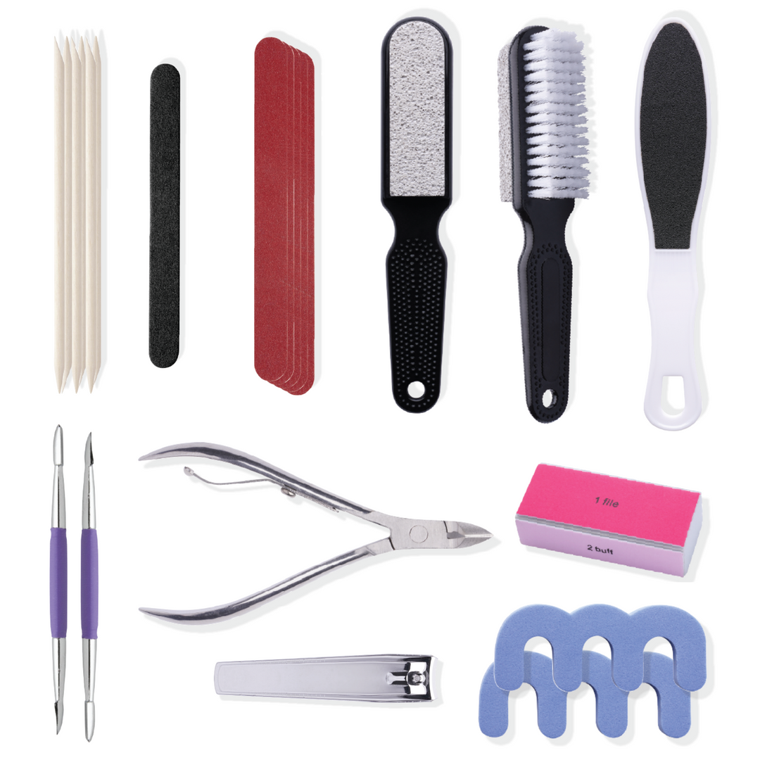 Almine Pedicure Set, 20 Pieces with Travel Bag