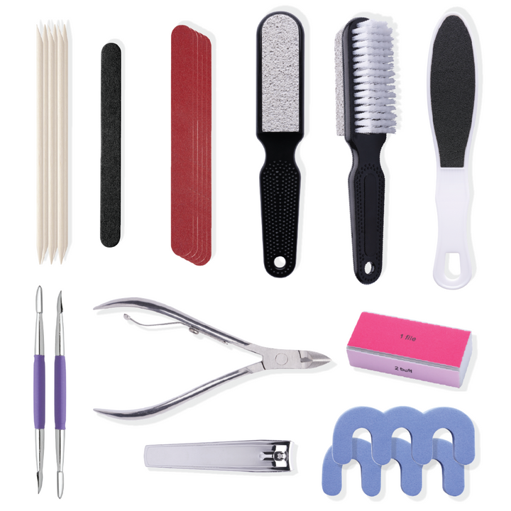 Almine Pedicure Set, 20 Pieces with Travel Bag